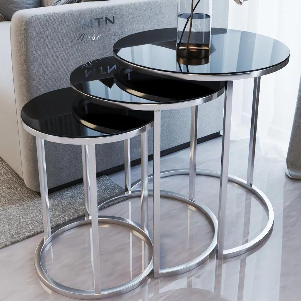 Золотой металлический 3 шт. Столик для раскладывания, бронзовый зеркальный журнальный столик для гостиной, домашнего офиса, мебельный аксессуар и роскошное украшение