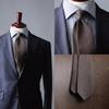 [Y&TAILOR] Галстук [Quattro Piege] Шерсть CANONICO (Канонико) с подкладкой, трехслойный, ручной подгиб, бренд Y&TAILOR (Матовый коричневый)