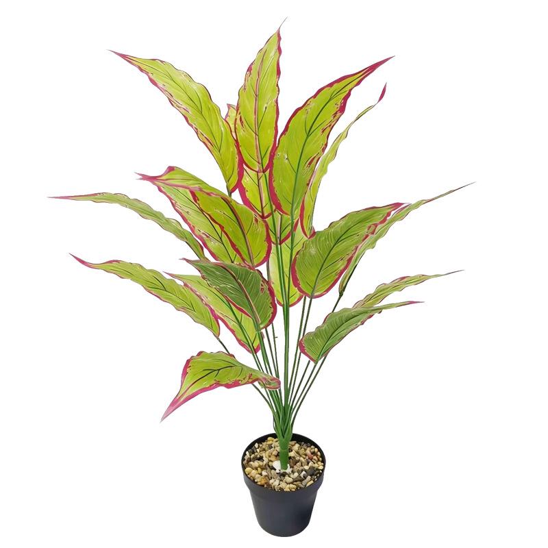 18-Head Monstera Deliciosa and Aglaonema Faux Plant Bonsai for Home Landscaping