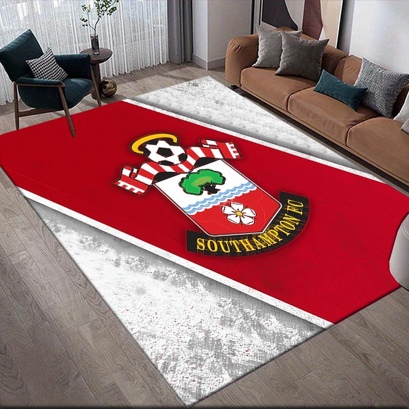 Southampton FC Flannel Pattern Square Carpet,Area Rug,Carpet Rug for Living Room Bedroom Sofa Playroom Decor,Non-slip Floor Mat