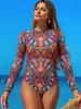 Women's One-Piece Swimsuit Sexy Backless Long Sleeve Swimsuit