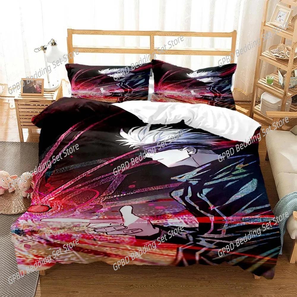 Anime Jujutsu Kaisen Gojo Satoru 3D Bedding Set Duvet Cover Pillowcases Single Twin Full Queen King  Home Decor Quilt Boys Gift