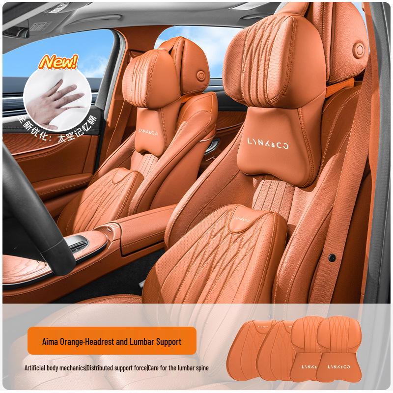 Lynk & Co Car Headrest & Lumbar Support Set for 01/06/07/08/09/10EMP/Z20/900 - Neck & Waist Protection.