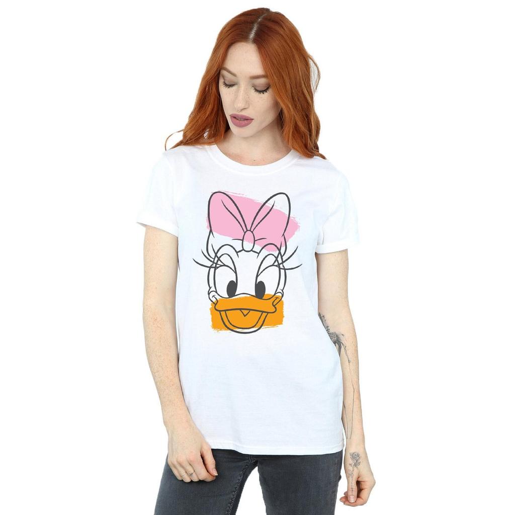 Disney Womens/Ladies Daisy Duck Head Cotton Boyfriend T-Shirt
