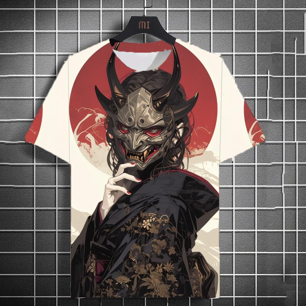 Japanese Style Samurai Katana Girl T-Shirts 3D Print Personality Anime T Shirt Men/Women Short Sleeve Top Fashion Men's Clothing