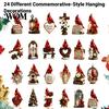 Xmas Countdown Box Red Bird Christmas 24-Day Calendar, 2D Acrylic Ornaments Advent Calendar Holiday Tree Decoration, Gift for Lovers Hanging Decor