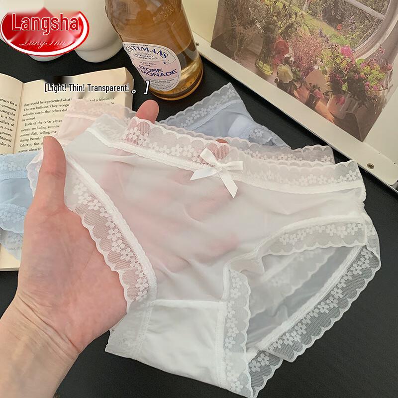 LANGSHA Бесшовное кружевное женское нижнее белье, 4 шт.
