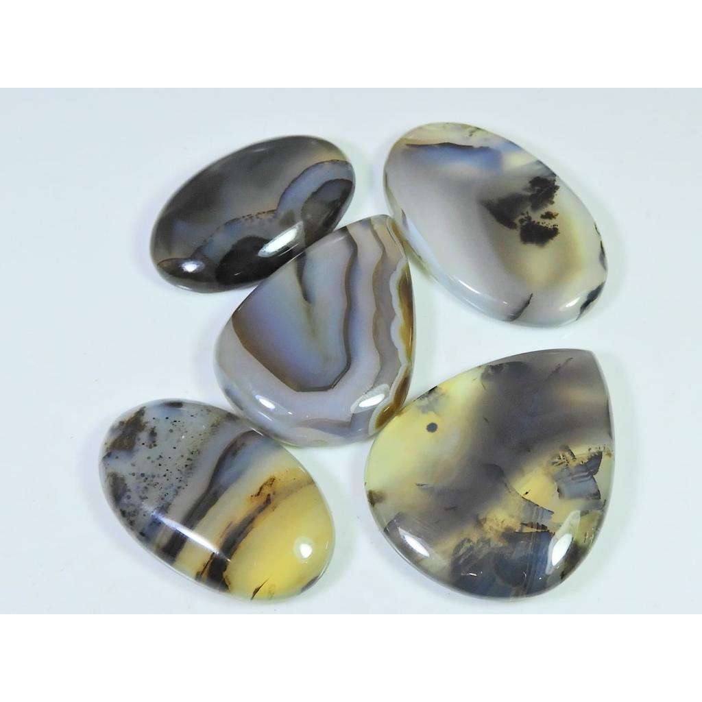 05Pcs Natural Montana Agate Mix Shape Cabochon Loose Gemstone 270Cts. Lot C-494