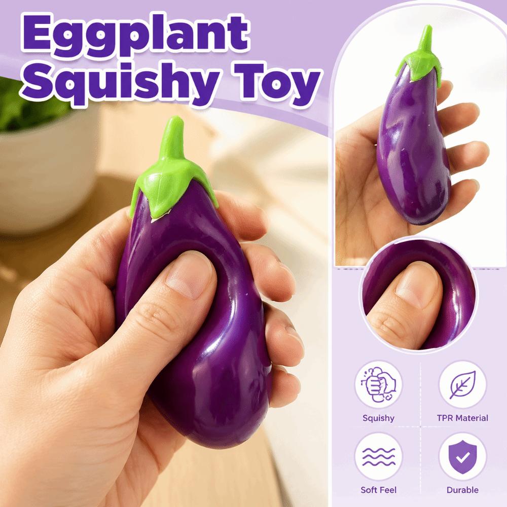 Realistic TPR Fidget Toy Anxiety Relief Eggplant Squeeze Toy Sensory Stress Ball  Children's Gifts