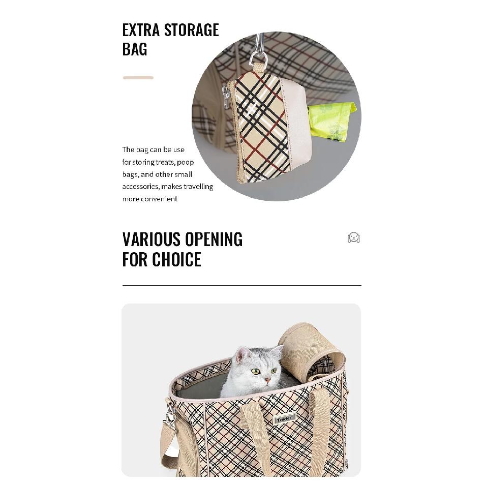 Truelove Expandable Cat Puppy Carrier Backpack Small Animal Dogs with Removable Plush Mattress Breathable Mesh Spacious TLX5172
