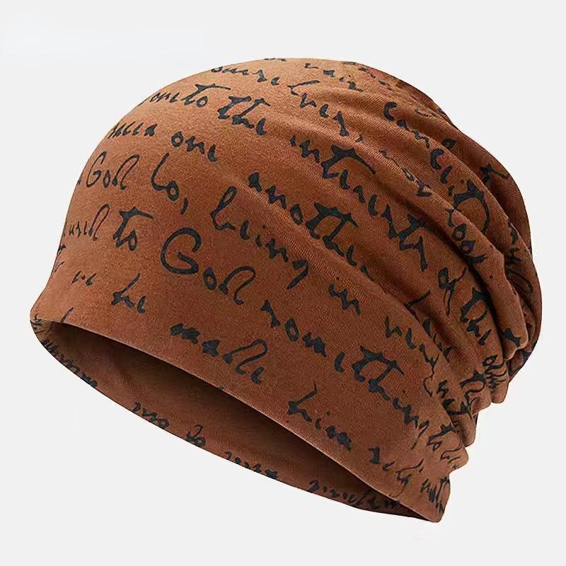 Хип-хоп шапки Skullies с буквенным принтом, мужская готическая шляпа, тонкая осенняя уличная одежда, женская хлопковая зимняя ночная шапка, повязка на голову