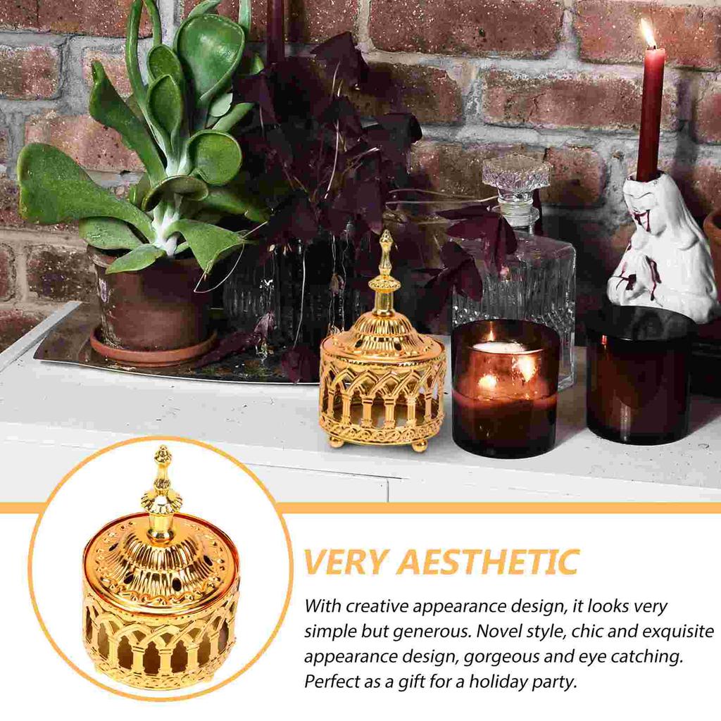 Арабская курильница, курильница для благовоний, домашний держатель, металлический настольный декор, уникальный орнамент, украшение для дома, аромапечь