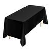 Black Tablecloths for Rectangle Tables, 6 Pack, 70 x 120 Inches, Reusable and Machine Washable Table Clothes, Wrinkle-Resistant Polyester Fabric Table