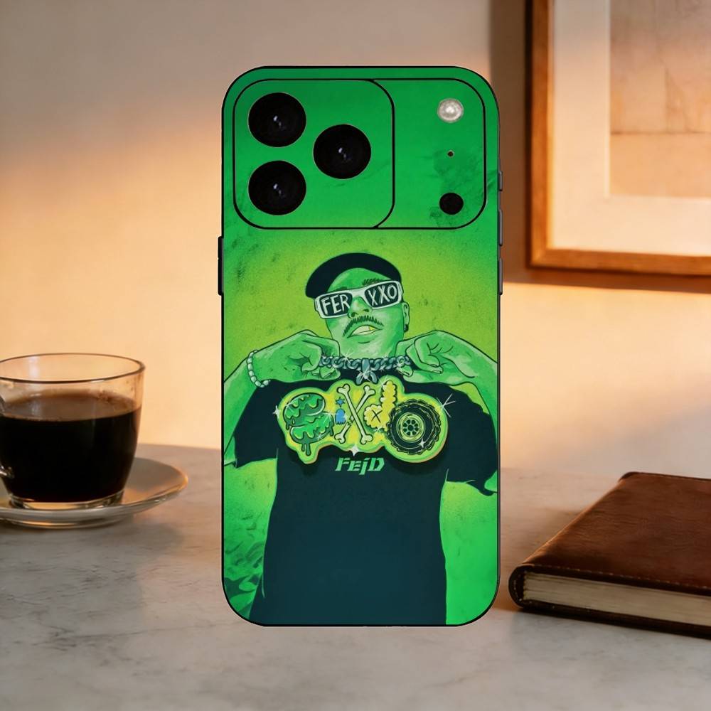 Чехол для телефонаsinger Feid Ferxxo SlXDO для iPhone 17, 16, 15, 14, 13, 12, 11 Plus, Pro Max, Другие Мягкий Черный Чехол