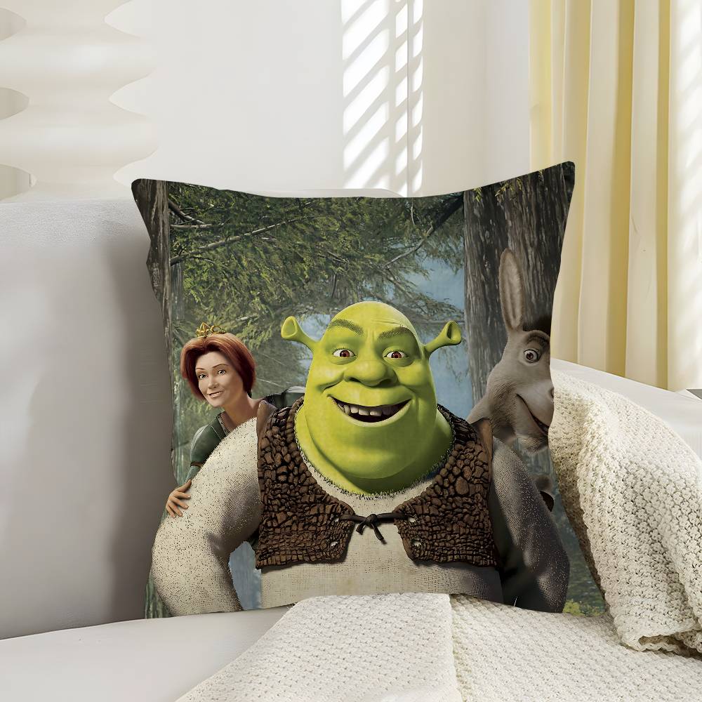 S-Shrek Movie Pillow Gift Home Office Decoration Bedroom Sofa Car Cushion Cover Case 45X45