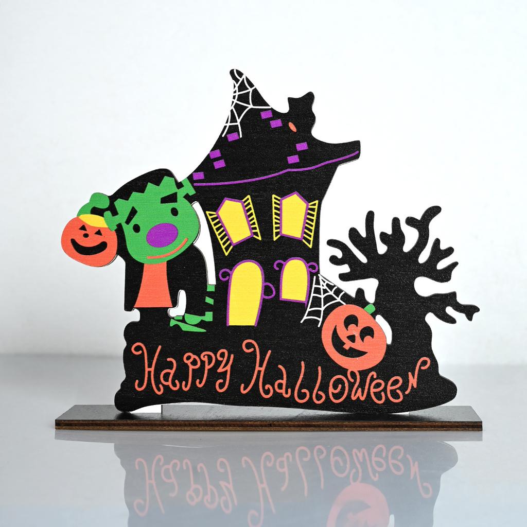 1 шт. Хэллоуин Сцена Украшение Хэллоуин Настольный Деревянный Орнамент Украшение для Вечеринки на Хэллоуин