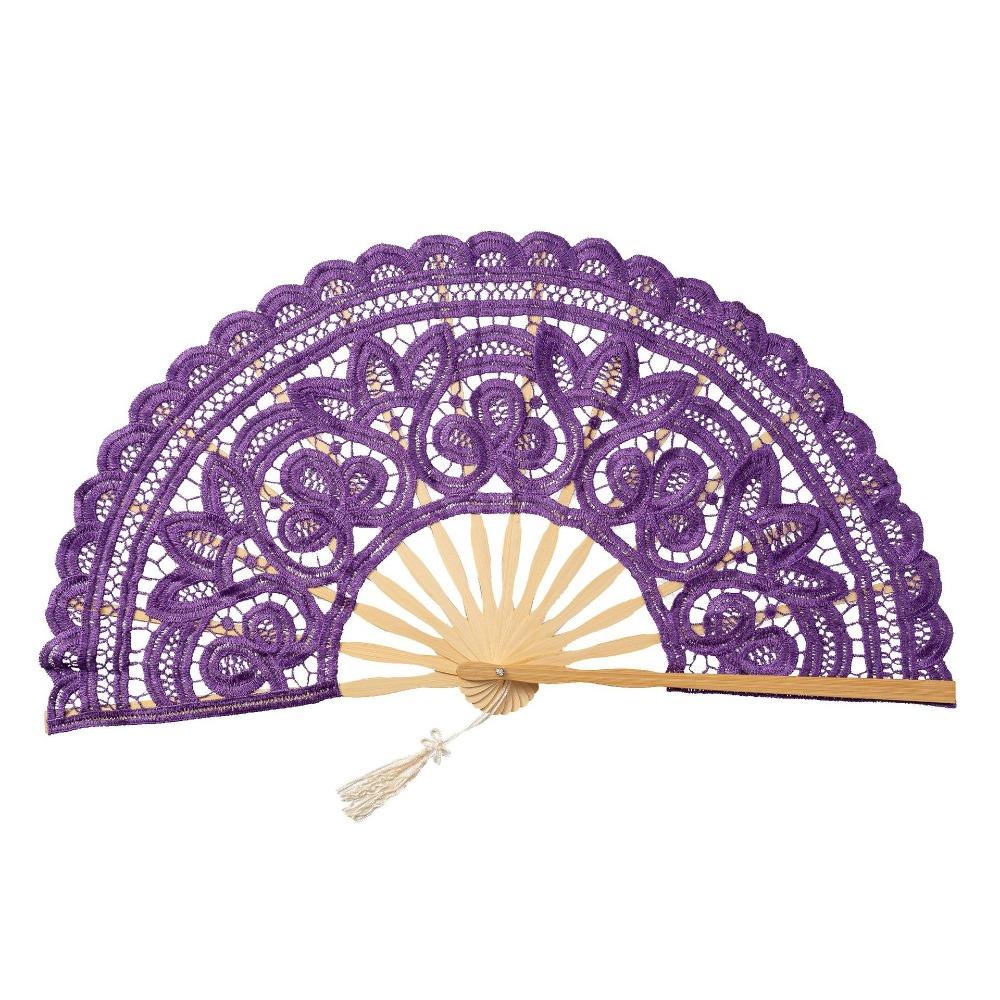 Hollow Ribs Vintage Lace Hand Fan Tassel Pendant Dance Handheld  Fan  Party Accessories