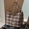 Клетчатая сумка-тоут с рисунком щенка, рюкзак большой емкости, сумка подмышкой, женская сумка для поездок на работу