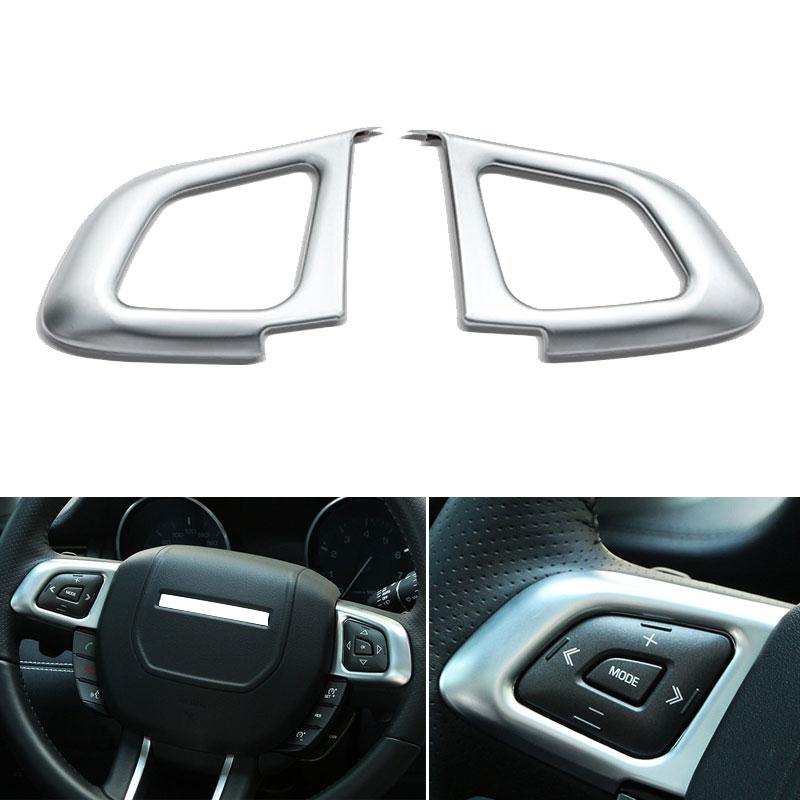 ABS Chrome Car Styling Steering Wheel Button Frame Cover Protective Trim For Land Rover Range Rover Evoque 2011 2012 2013 -