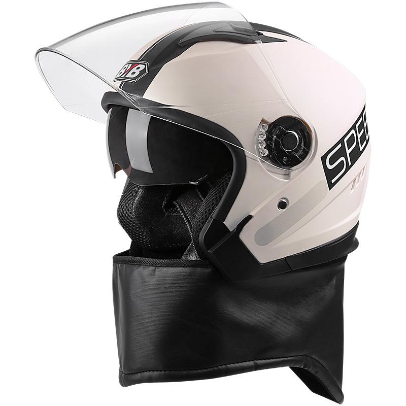 3C Certified All-Season Universal Motorcycle Helmet with Anti-Fog Double Lens and Neck Protection