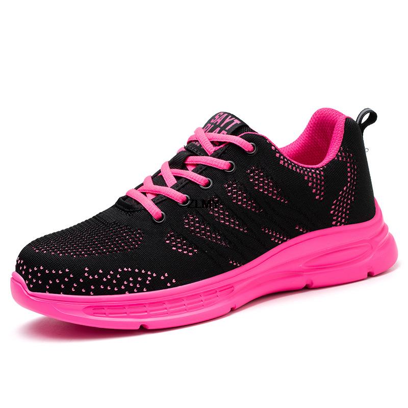 Защитная обувь для женщин Кроссовки со стальным носком Дышащие легкие рабочие ботинки Противоударные и противопрокольные Защитная рабочая обувь для женщин