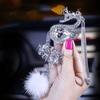 Faux Crystal Swan Car Auto Interior Ornament Rearview Mirror Hanging Pendant