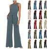 (Бризанд) Женский повседневный универсальный однотонный комбинезон с брюками без рукавов