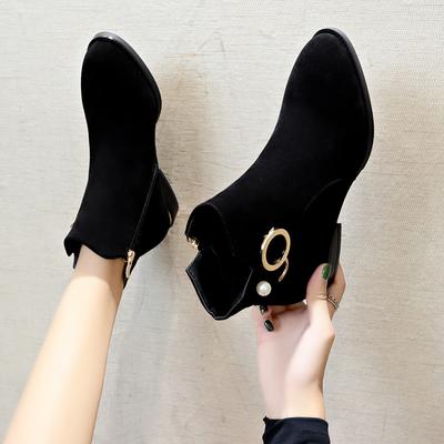 Женские ботинки Замшевые повседневные ботинки Роскошные ботильоны со стразами Нескользящие ботинки на платформе для женщин Ботильоны до щиколотки на молнии сбоку Ботас