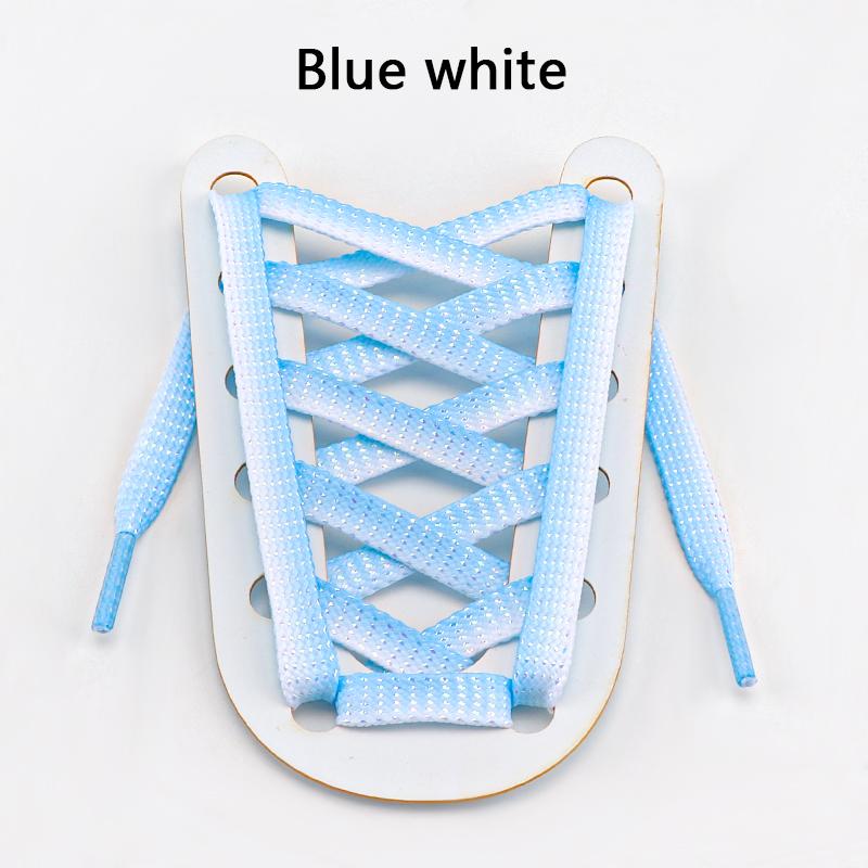 Flat Shoelaces for Sneakers Metallic Shiny Silver Shoe Laces Colorful Bright Silk Shoelace Gradient Glitter Women Shoestrings