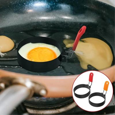 Круглая фритюрница Нержавеющая сталь Антипригарная Круглая форма Форма для приготовления яиц Складная ручка Кухонный маленький инструмент