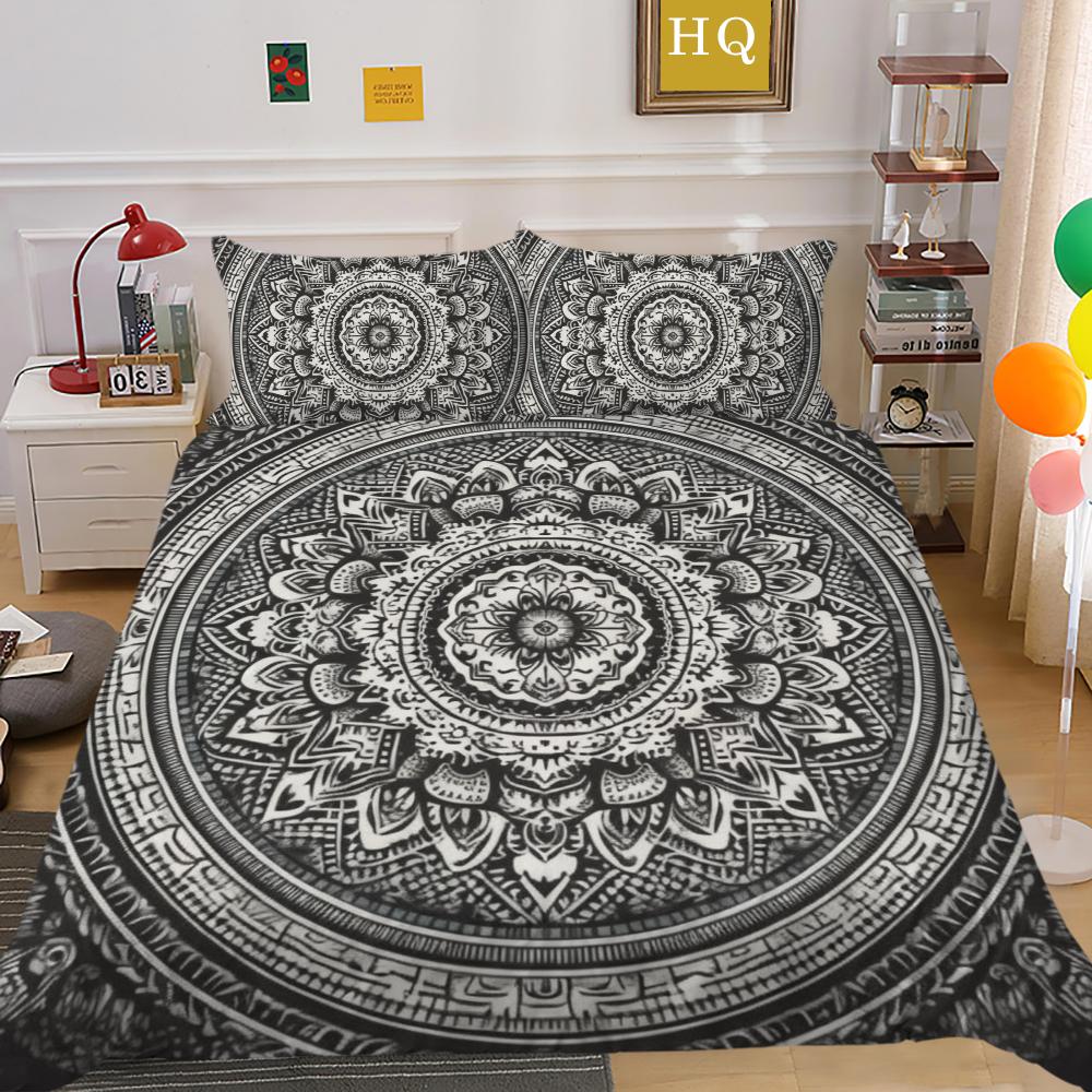 Роскошный комплект пододеяльников, домашняя постельная одежда, покрывало с принтом мандалы, высокое качество, пододеяльник, один размер, декор для спальни