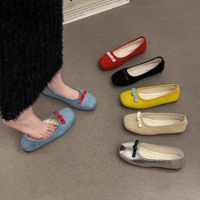 Вечерний ветер мелкий рот одиночные туфли женские балетки 2025 новые туфли Doudou на плоской подошве одна педаль ленивые бабушкины туфли