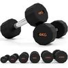 Dumbbells Weights Set With 12 Sided Shape And Non Slip Grip For Men Women Home Gym Workout 2 X 4kg