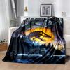1pc Dinosaur Moonlit Night blanket Soft and Warm for Sofa Office Camping Travel Livingroom Great Gift for Friends and Family Comfortable