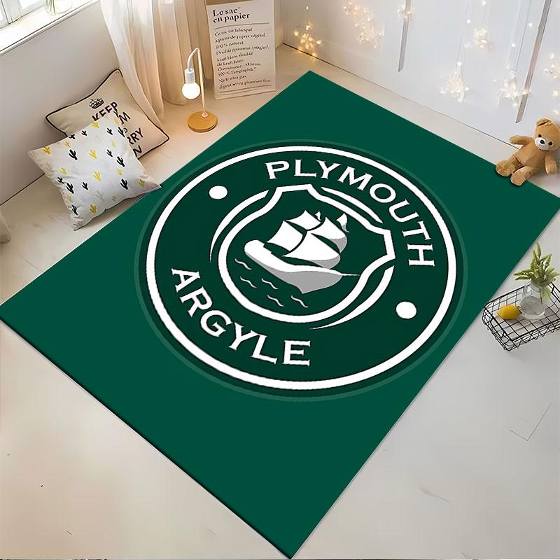 Ковер с логотипом Plymouth Argyle, подходит в качестве нескользящего коврика для гостиной или дивана в спальне
