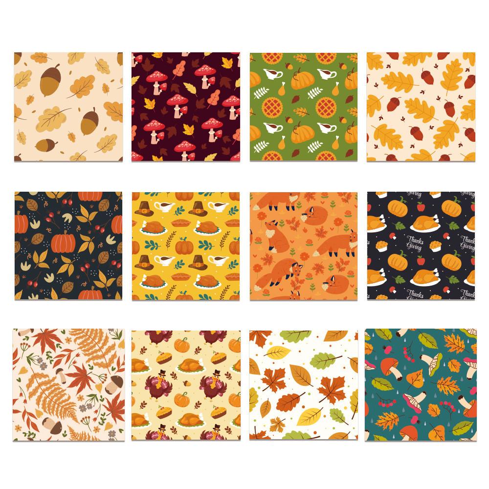 Tree Themed Thanksgiving Leaf Pumpkin Pattern Party Gift Decor Packaging Paper