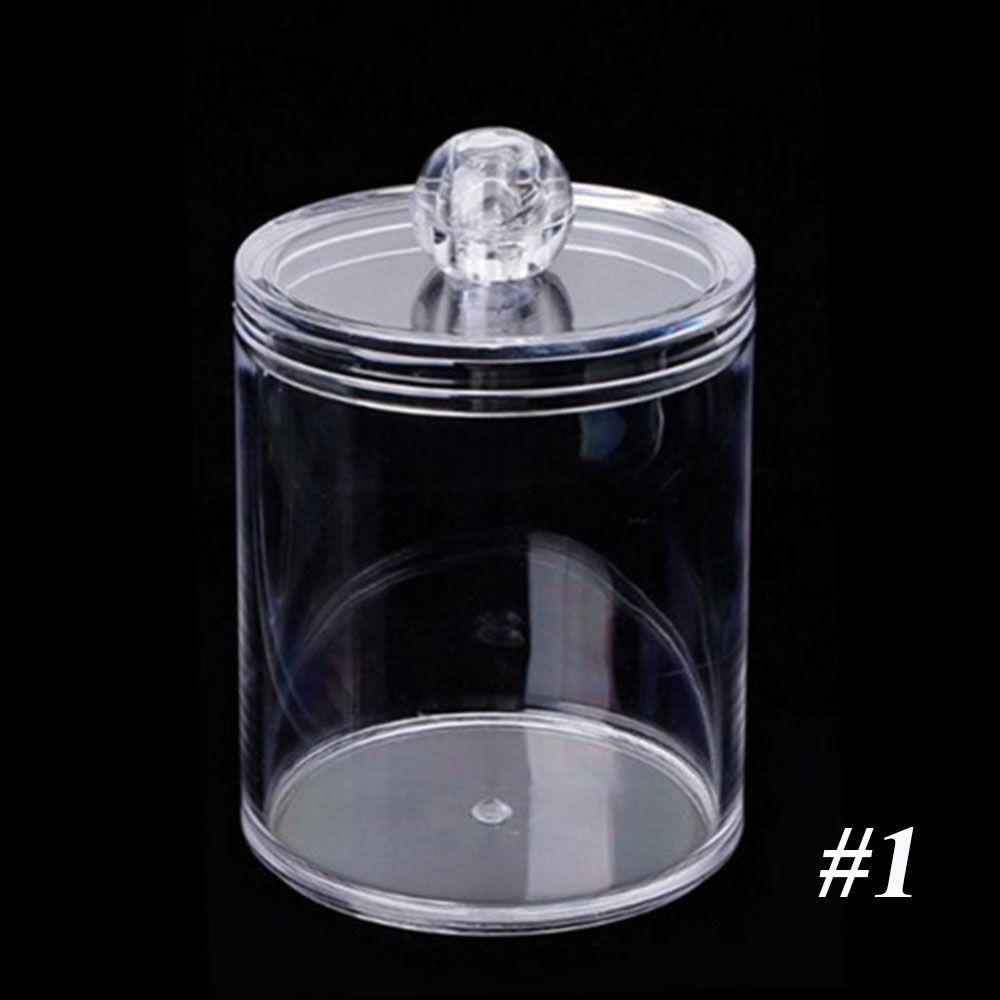 New Round Holder Container Cosmetic Organizer Makeup Cotton Acrylic Box Pads Storage