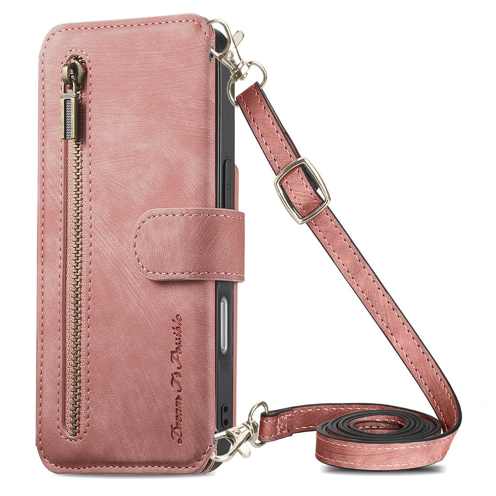 Чехол-кошелек 4-в-1 для серии iPhone XS/11/12/13/14/15/16/17 (Протектор, Держатель для карт, Сумка через плечо, Подставка)