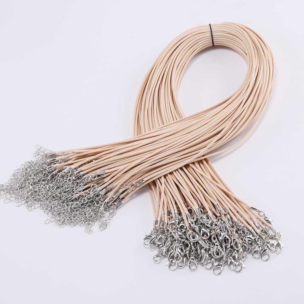 10Pcs 1.5/2mm Fauxs Leather Handmade Adjustable Braided Rope Pendant Charm DIY Findings Lobster Clasp String Cord Jewelry Making