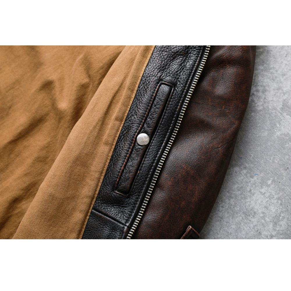 Китайский размер мужская натуральная кожаная куртка винтажная коричневая 100% коровья кожа пальто мужская тонкая модная байкерская одежда азиатский размер