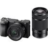 Sony BQ Mirrorless Camera with Double Zoom Lens Kit SELP16502 and SEL55210 6400X Black ILCE-6400X (Includes Lenses) Black, APS-C