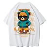 Хлопковая модная мужская футболка с принтом медведя, с круглым вырезом, свободные топы, дышащие, удобные, повседневные, большого размера Redtube