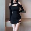 Women Mini Dress Lace Up Bandage Autumn Slim Long Sleeve Short Dresses Hot Sexy Hollow Out Elegant Vestidos Clothes