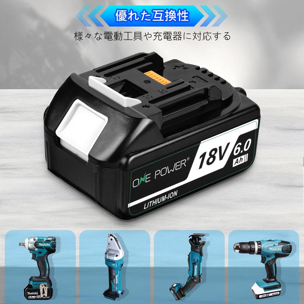 Compatible with Makita 18V BL1860B Compatible with Makita Power Tools Uses Fireproof Material Shell and Battery Cell Compatible with Makita 18V DC18RF