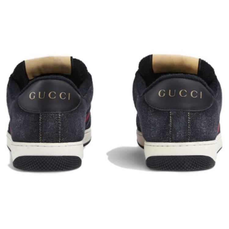 GUCCI Screener Denim Lace-up Sneakers 771097 FAC1U 1091