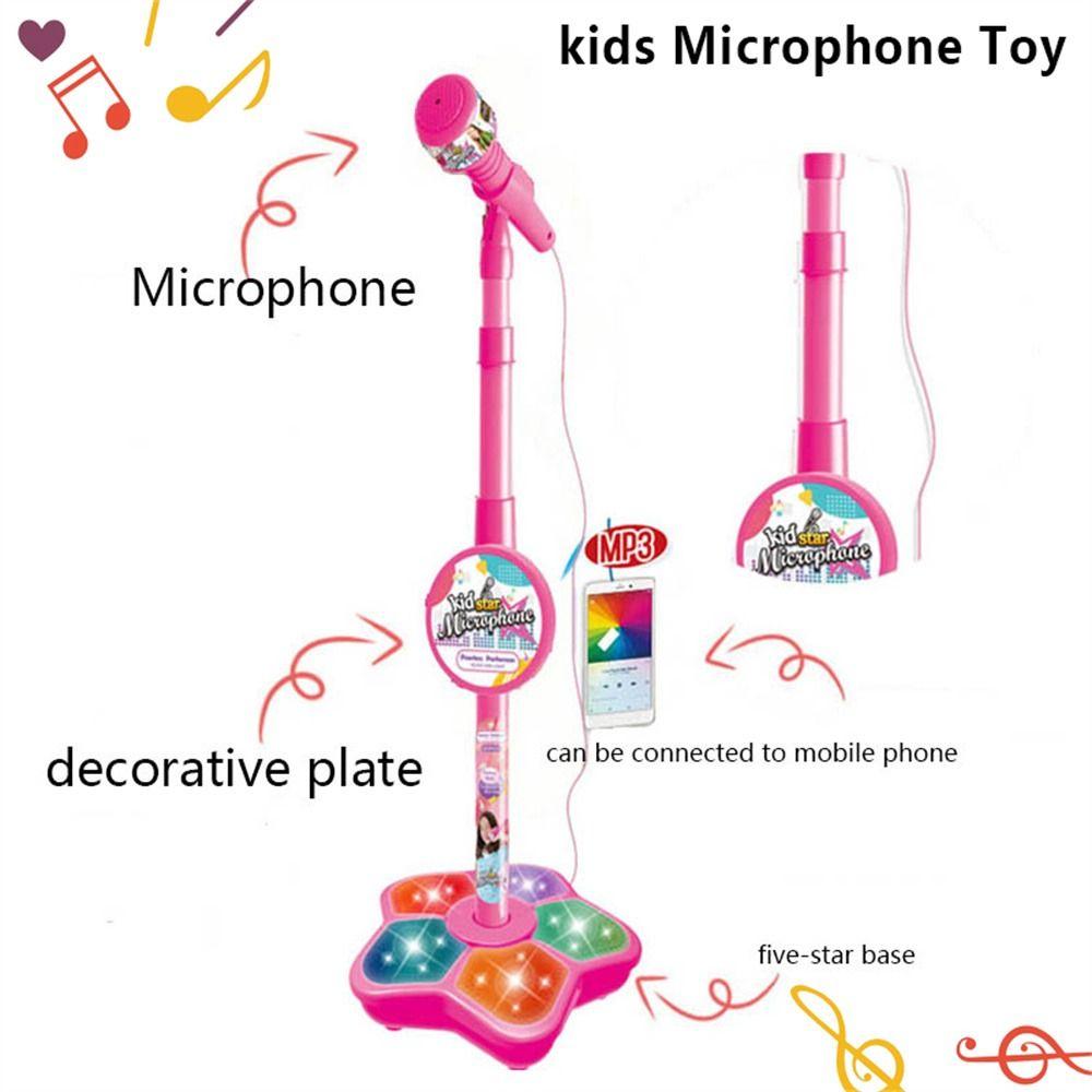 LED Light Karaoke Toy Music Instrument Toys Singing Microphone Kids Microphone Singing Song Toy