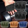 Leather Palm Protection Anti-Skid Fitness Hand Gloves for 1Pair Dumbbell