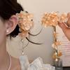Imitation Pearl Hanfu Hair Accessories Fabric Chinese Style Hair Clip Fairy Flower Hairpin  Women