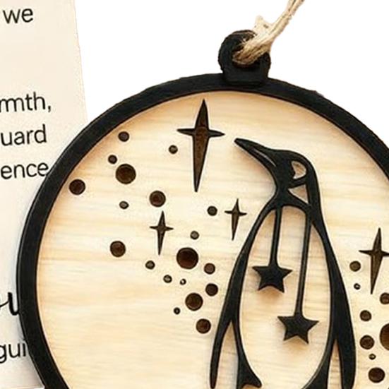 1/3/5Pcs Wooden Emperor Penguin Friendship Ornament Rustic Christmas Tree Hanging Sisterhood Decoration Pendant Sister Friend Gift