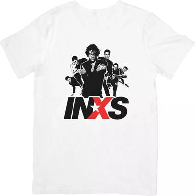 INXS Music Футболка унисекс из качественного хлопка, белая, для мужчин и женщин.